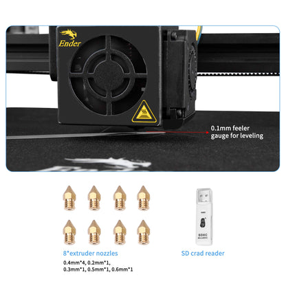 Creality 3D Printer Tool Kit with Case 35Pcs with Cleaners Filament Slicer Print Head Wrench Extruder Nozzles SD Card Reader Starter 3D Printer Accessories ABS Storage Box Tool Set - WoodArtSupply