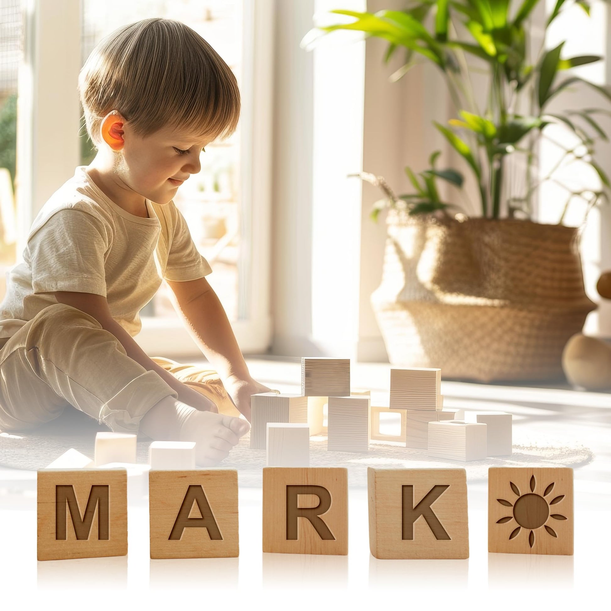 Custom Wooden Name Blocks, Engraved Nursery Name Sign, Custom Nursery Décor, Custom Name Wood Blocks, Wooden Name Signs for Nursery, Montessori Décor Engraved on Solid Wood, Nursery Name Wood - WoodArtSupply