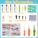 JNENERY Needle Felting Kit, 42 Colors Wool Roving Starter Kit, Needle Felting Starter Kits, Needle Felting Wool with Felt Tools, Instructions, Green Storage Bag for Felted Animal JNENERY