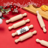 20PCS Mini Rolling Pins for Crafts, Small Wooden Dough Roller for Children in the Kitchen Baking and Imaginative Play, Wooden Tiered Tray Decorative for Halloween and Christmas Presents (4.1 Inches) FFNIU