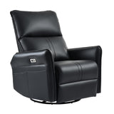 QKFF Power Swivel Rocker Recliner Chair for Nursery, Upholstered 270° Swivel Glider Chair with USB Ports, Power Recliners for Small Spaces Living Room QKFF