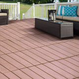 Spurtar Deck Tiles Interlocking Outdoor All Weather, 36 Pack (11.3"x11.3") 31.68 sqft, Plastic Interlocking Deck Tiles All Weather Use, Patio Floor Decking Tiles for Balcony Backyard, Brown Spurtar