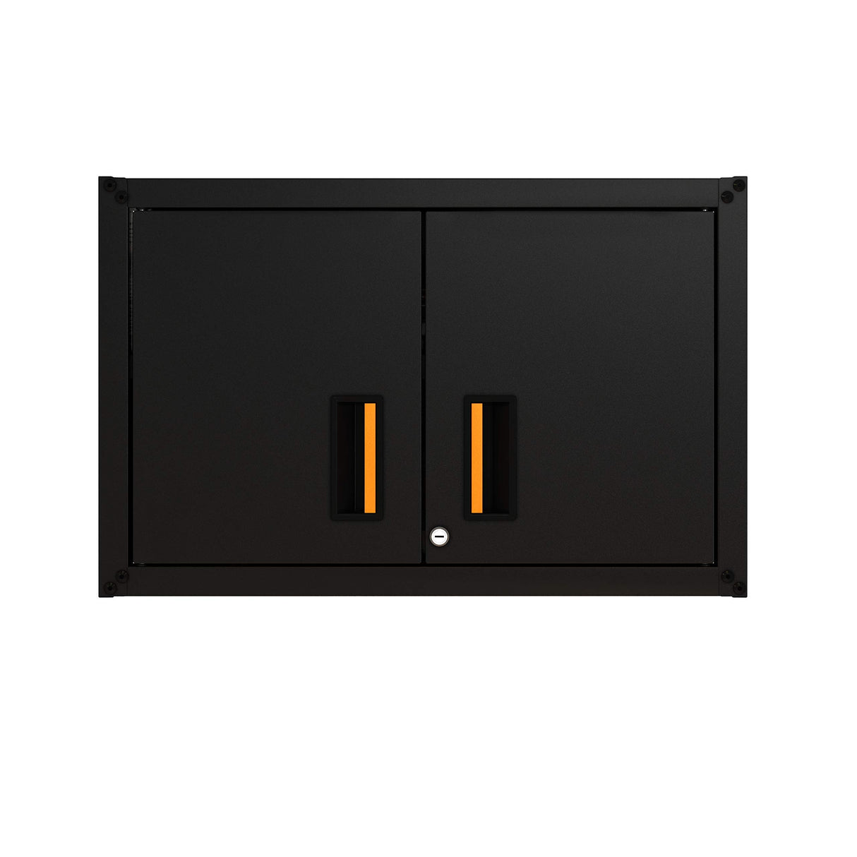 itbe Ready-to-Assemble Floating Garage Storage Cabinet - Wall Mount Garage Cabinet w/Lockable 2 Doors, 44 lbs Shelf Capacity, Removable Shelf, Small Steel Metal Cabinet(Black) itbe