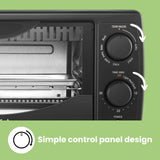 COMFEE' Toaster Oven Countertop, Small Toaster Ovens Combo 4 slice, Mini Oven for 9" Pizza, Compact Oven 2 Racks for Toast, Bake, Broil, 950W, Black, CTO-E101A(BK) COMFEE'