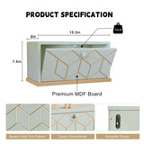 HLR Floating Nightstand, Wall Mounted Nightstand with Removable Door, Floating Shelves for Wall, Bedroom, Bathroom, Green HLR