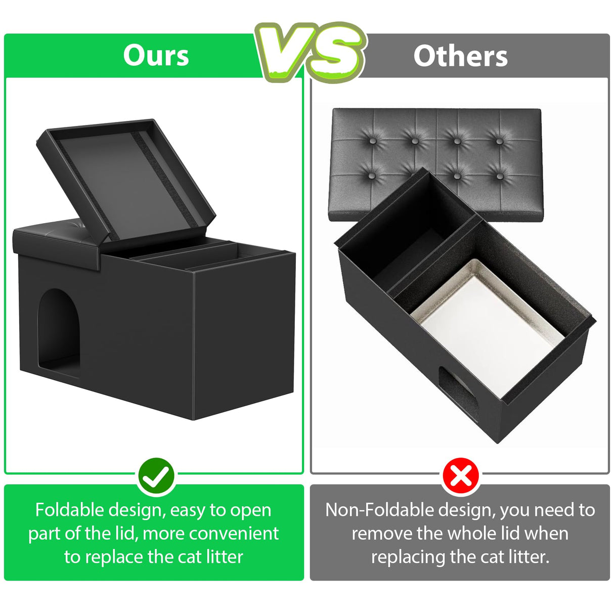 MESTYL Extra Large Cat Litter Box Enclosure, 34"x20"x20" Hidden Litter Box Furniture with Flip-Up Lid,Cat Litter Box Storage Bench for Living Room or Bedroom, Odor Control, Easy to Assemble mestyl