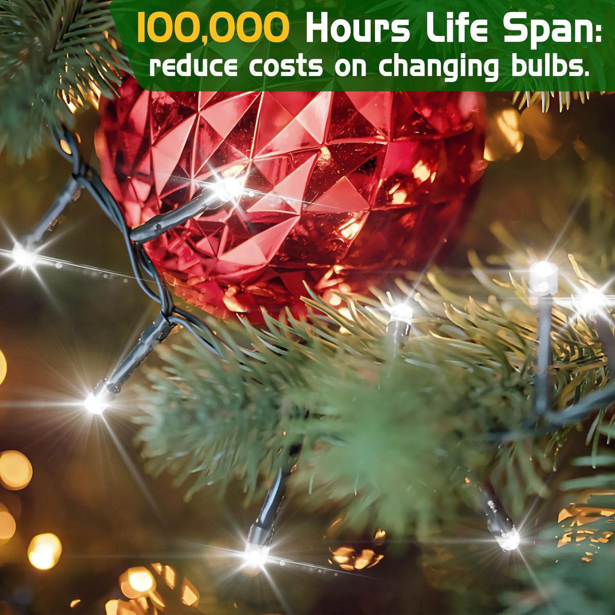 XURISEN 403FT Christmas Lights, 1000 LED Super Long String Lights 8 Modes & Memory Timer Plug in Twinkle Fairy Lights Decor for Home Xmas Party Wedding XURISEN