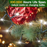 XURISEN 403FT Christmas Lights, 1000 LED Super Long String Lights 8 Modes & Memory Timer Plug in Twinkle Fairy Lights Decor for Home Xmas Party Wedding XURISEN