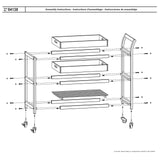 Winsome 3-Shelf Wood Mobile Serving Cart with Lockable Wheels, Walnut (94138) Winsome