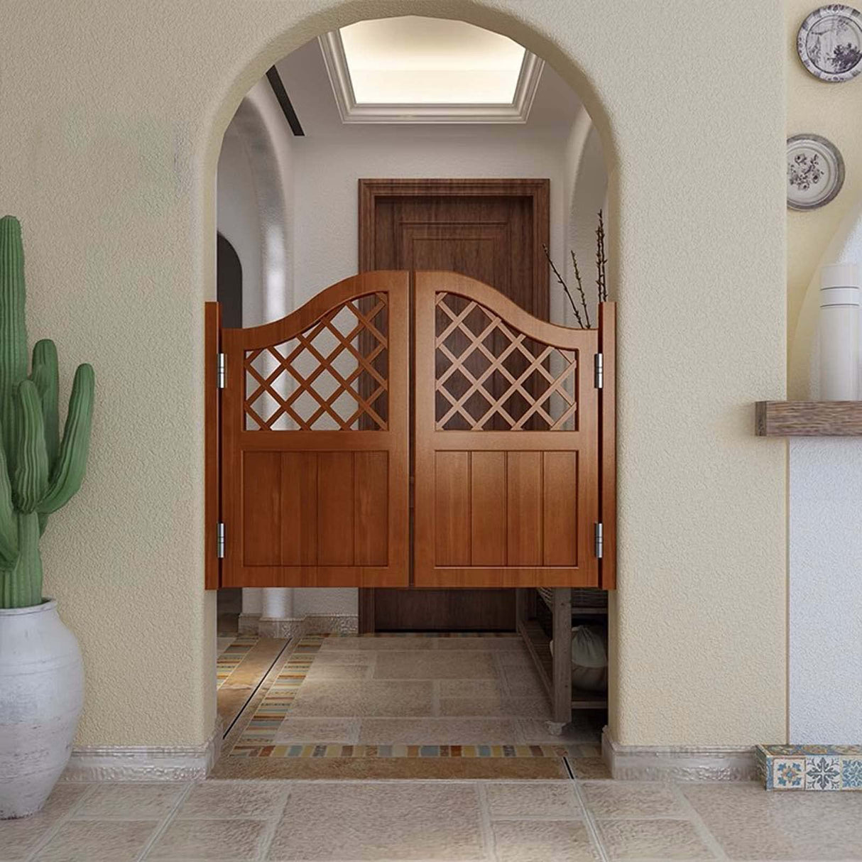 SRHIMEOS Swinging Doors Cafe Doors 39x31 Inch, Indoor Louvered Saloon Swing Door, Saloon Cafe Doors, Louvered Privacy Screen Partition, Bar Kitchen Stairs Solid Wood Cafe Door SRHIMEOS