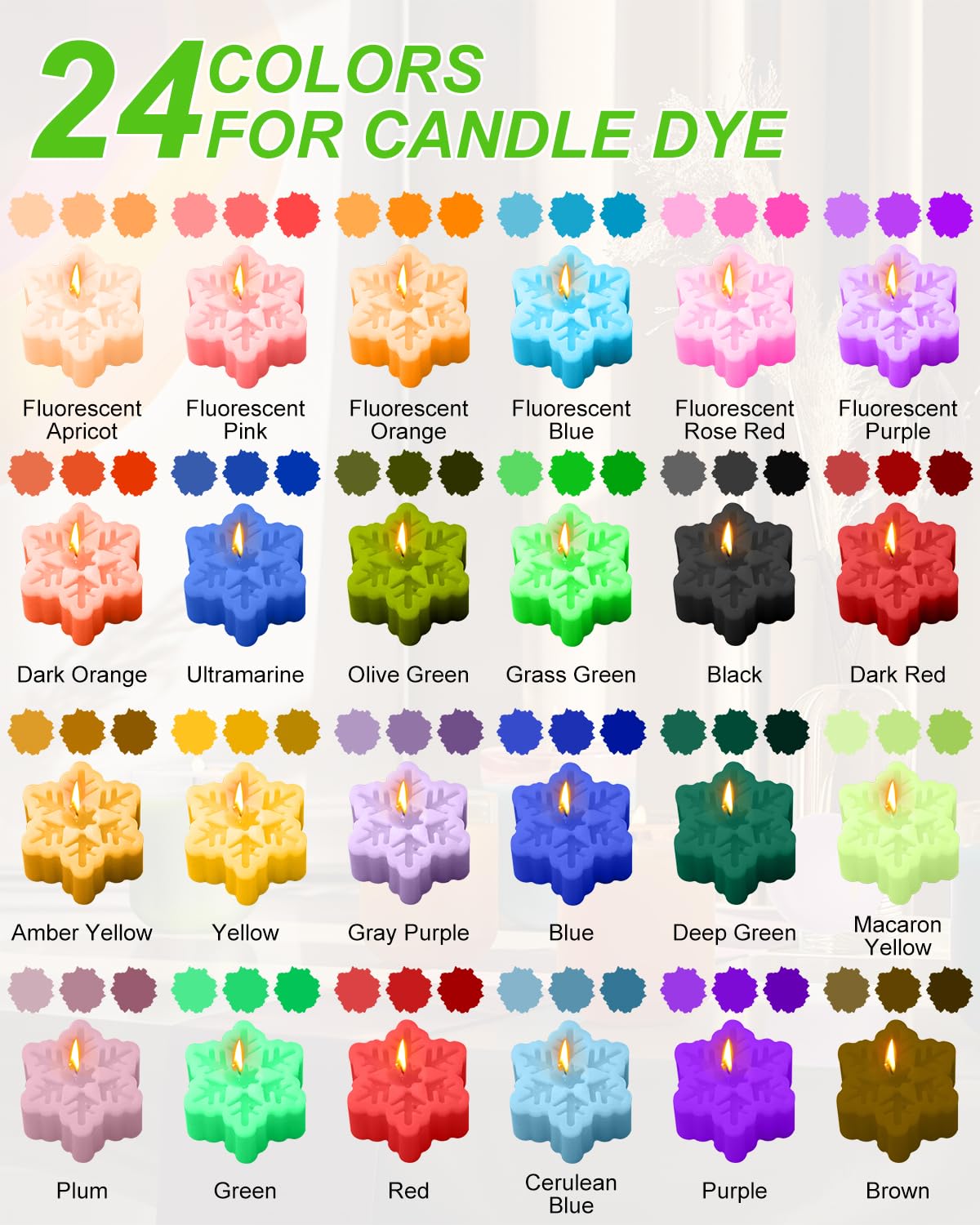 ARTY HUB Candle Dye - 24 Colors & 6 Essential Oils for Soy Candle Making - 30 Bottles X ARTY HUB