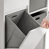 SoBuy Bathroom Laundry Cabinet Freestanding Tilt-Out Hamper Storage Unit Narrow Bath Organizer with Removable Baskets, White BZR77-W SoBuy