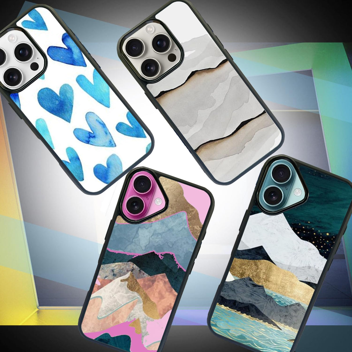 JUSTRY 10PCS Sublimation Blanks Phone Case Cover Printable Phone Cases Designed for iPhone 16, 6.1" Soft Rubber Case + Aluminum Insert,Custom Printable, Anti-Slip Phone Shockproof Cover Black JUSTRY