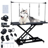 48" Electric Dog Grooming Table, Height Adjustable 9" to 39", Heavy Duty Pet Grooming Table with Tool Organizer, Large Dog Grooming Station for Pets Bathing Drying, Capacity Up to 350Lb Hipicute