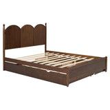 Harper & Bright Designs Queen Storage Bed with Twin XL Trundle, Wood Queen Size Platform Bed with 2 Storage Drawers, 750 LBS Capacity, No Box Spring Needed, Walnut Harper & Bright Designs