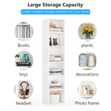 Tribesigns 70.9 Inch Tall Narrow White Bookcase with 6 Tier Cube Shelves for Space-Saving Storage Tribesigns