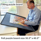 Felt Puzzle Tray Board 2000 Piece with Cover Portable Dark Gray Light Weight Felt Jigsaw Puzzle Mat with Raised Edges PUZZLE EZ