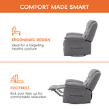Ketaiyou Power Swivel Rocker Recliner with Massage and Heat, USB Port, Infinite Position, Oversized Electric Glider Rocking Chairs Living Room, Soft Fabric Reclining Sofa Chair(Misty Gray) Ketaiyou