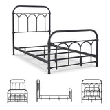 Signature Design by Ashley Nashburg Farmhouse Industrial Twin Metal Bed with Powdercoated Finish, Matte Black Signature Design by Ashley