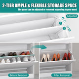 Shoe Storage Cabinet for Entryway with 3 Flip Drawers, Sturdy Wood Hidden Shoe Storage, Freestanding Narrow Slim Shoe Organizer for Front Door Entrance, Living Room, Hallway, Bedroom, White Xixini