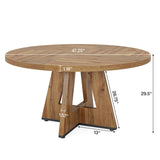 Tribesigns 47-Inch Round Conference Table for 4-6 People, Wooden Meeting Room Table with Thicken Tabletop and Wood Base, Modern Meeting Training Desk for Conference Room Seminar Room (Wood) Tribesigns