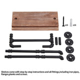 ROGMARS Industrial Pipe Shelf Floating Shelves for Bathroom,Farmhouse Shelves with Towel Bar, Towel Rack Over Toilet Shelf, Rustic Wall Wood Shelves 19.7 Inch ROGMARS