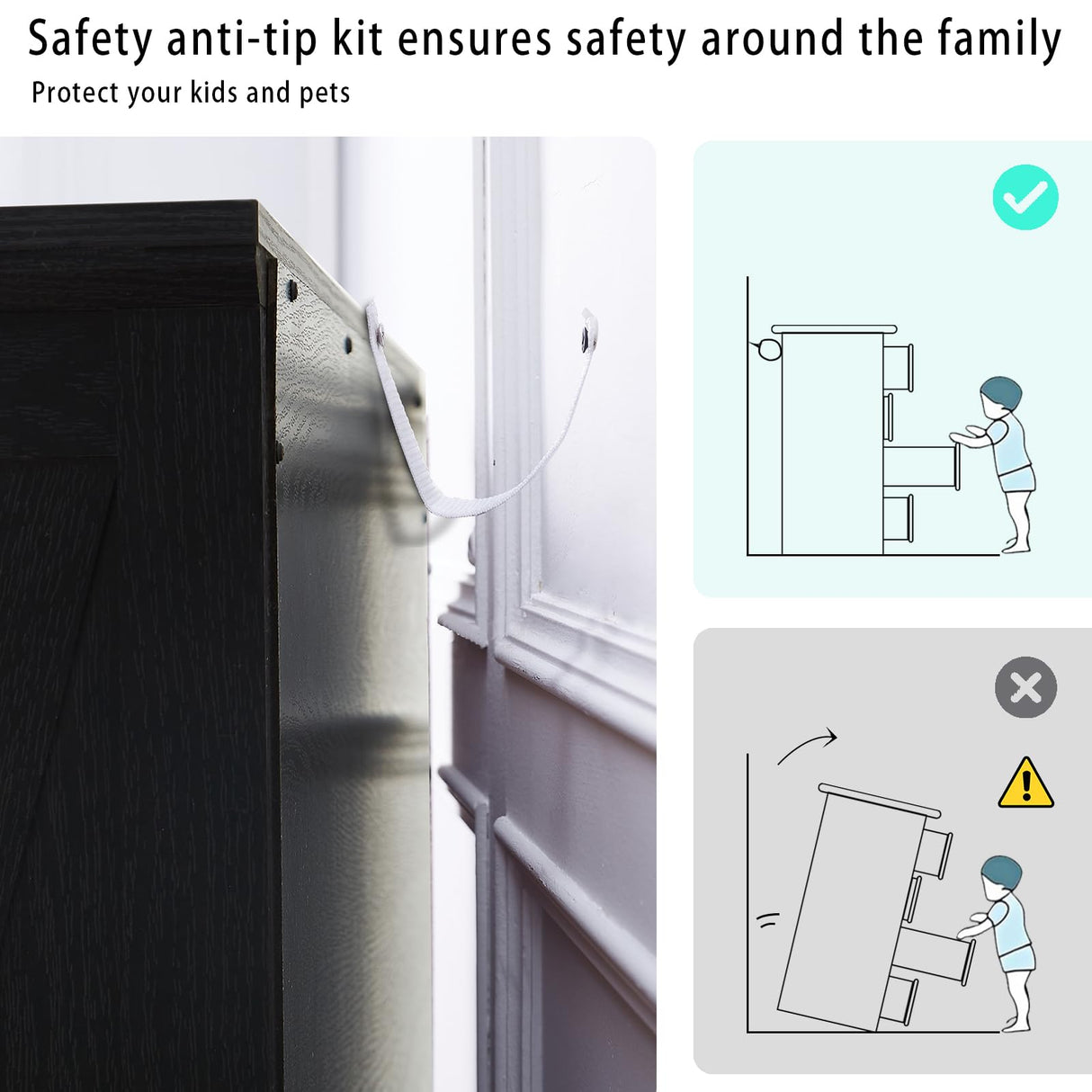 NONGSHIM Farmhouse 6 Drawer Dresser, Dresser Chest of Drawer for Bedroom Organizer Storage, 48 Inch Tall Dresser, Wood Dresser Storage Cabinet for Living Room, Entryway, Hallway, Kids Room, Black NONGSHIM