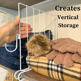 Evelots Shelf Dividers for Wood Shelf with New Patent Pending Removable Hooks, 8 Pack Closet Organizers and Storage for Clothes, Purse, Pantry - Solid Steel-12 Inch Shelf -Reinforced Wide Bottom Evelots