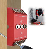 Drill Guide Jig 30 45 90 Degree Portable for Drilling Angled and Straight Hole Drilling Template Block Cable Railing Lag Screw Kit Wood Post (Red-without drill bit) Guanlotion