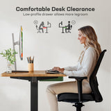 Marsail Electric Standing Desk with Drawer, 48 x 24 Electric Stand Up Desk, Ergonomic Adjustable Desk with Storage, Headphone/Bag Hooks, Computer Desk for Home & Office with Cable Management,Brown Marsail