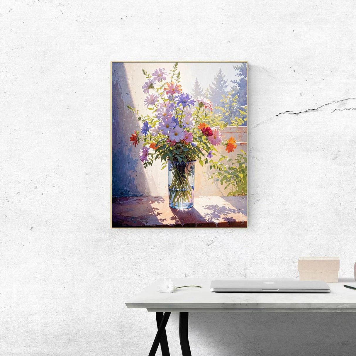 ldazao Colourful Flower Paint by Numbers Kit for Adults DIY Flowers Adult Kits for Beginner Acrylic On Canvas Adults' Paint-by-Number Kits Gift Home Wall Decor 16x20 Inch ldazao