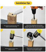 HOLKIE 2 inch Ball Caster Wheels Locking Stem Casters, Furniture Casters Set of 4 Chrome Vintage Antique Swivel Caster, 5/16" x 1-1/2" Grip Neck Spherical Casters Wheels for Furniture Legs HOLKIE