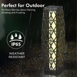 Grand patio Outdoor Solar Powered Wicker Floor Lamp Outdoor Weather-Resistant Deck Light for Garden Porch - Silver Gray, Large Cindy Grand patio