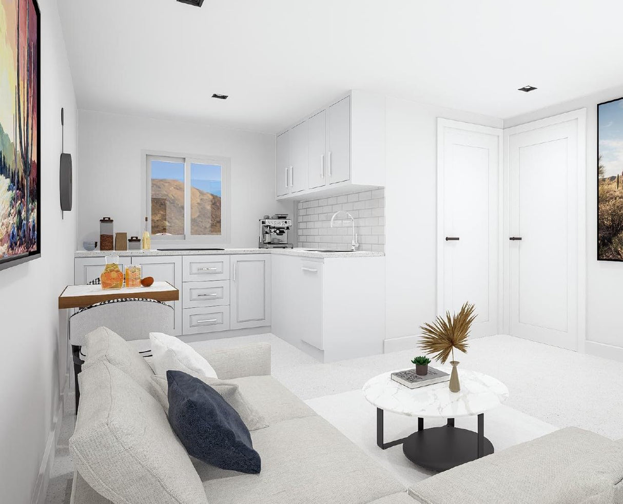 400sqft Tiny Home Plans with 2 Bedrooms, Living Room, Kitchen, Architectural Drawings and Utility Plans Generic