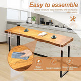 Counter Height Table Long Narrow Bar Table for Small Spaces Pub with Sturdy Metal Frame Entryway Rectangular High TopTable Kitchen Farmhouse Coffee Shops Bars -Table Only(47.2'') WoodArtSupply