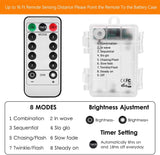 Bebrant LED Rope Lights Battery Operated String Lights-40Ft 120 LEDs 8 Modes Outdoor Waterproof Fairy Lights Dimmable/Timer with Remote for Camping Party Garden Holiday Decoration Bebrant