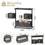 KINGRACK Bathroom Counter Organizer, 3 Tier Rotating Vanity Bedroom Storage cabinet, Cosmetic Holder Standing Shelf, Bathroom Tray for Countertop Storage, Kitchen Spice Rack, Black KINGRACK