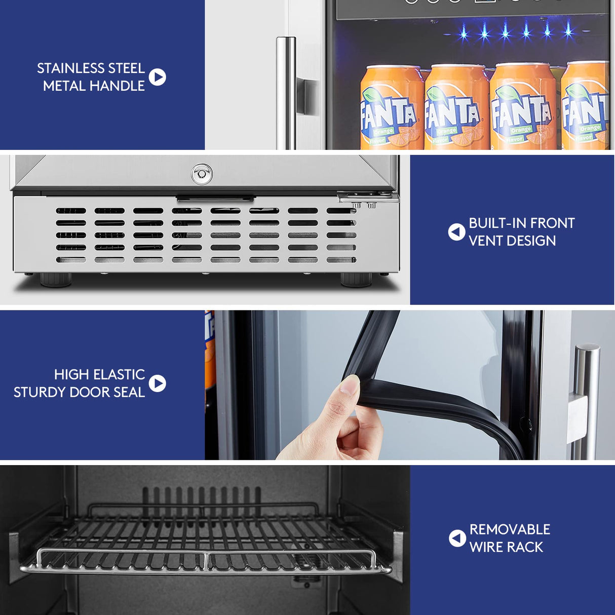 BODEGA Beverage Refrigerator Cooler,15 inch drink fridge under counter,100 cans mini Fridge with Glass Door for Soda Beer,Wine,Beverage Cooler for Home,Kitchen, Bar or Office. BODEGA