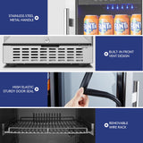 BODEGA Beverage Refrigerator Cooler,15 inch drink fridge under counter,100 cans mini Fridge with Glass Door for Soda Beer,Wine,Beverage Cooler for Home,Kitchen, Bar or Office. BODEGA