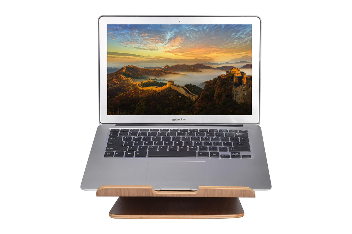 SAMDI Wood Laptop Stand for Desk,Laptop Holder Stand,Wooden Cooling Computer Holder,Suitable for Most laptops Heat Dissipation Shelf (Walnut) SAMDI