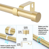 VOIIY Gold Curtain Rods for Windows 18 to 45 Inch(1.5-3.75 Feet),1" Diameter Drapery Rods with Modern Style End Cap Finials,Size:18-45 Inch VOIIY