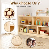 Wingyz Natural Wood 5-Section Montessori Bookshelf & Toy Storage Organizer for Kids Wingyz