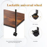 EMERIT Large Printer Stand, 23.6" W x 18.9" D x 31.5" H Printer Table with Adjustable Storage Shelf, 3 Tier Rolling Laser Printer Cart with Wheels for Home Office- Support 100 LBS Each Tier EMERIT