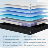 Topllen Twin Size Mattress, 10 Inch Hybrid Mattress with Memory Foam and Individual Pocket Springs for Pressure Relief, Motion Isolation and Edge Support Bed in a Box, Fiberglass-Free, CertiPUR-US Topllen