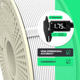 eSUN PLA+ Refilament 1.75mm and Upgarded eSpool+ Set, Reusable and Removable Filament Spool Replacement with 3D Printer Refill PLA Plus,Cold White eSUN