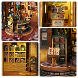 RHZN Miniature House Kit, Dollhouse Kit, Miniature Kit, DIY Mini House Building Kit for Adult, Book Shop RHZN