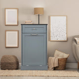 GAZHOME Tilt Out Trash Cabinet, Upgrade Wooden Free Standing Trash Cabinet,Recycling Cabinet with Hideaway Drawer,10 Gallon Tilt Out Trash Cabinet Kitchen(Grey) GAZHOME