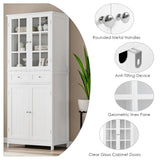 BOTLOG 71" Kitchen Pantry Storage Cabinet, Tall Pantry Cabinet with 6 Shelves, 2 Drawers, Storage Cabinet with 4 Doors, for Dining Room Kitchen, BOTLOG