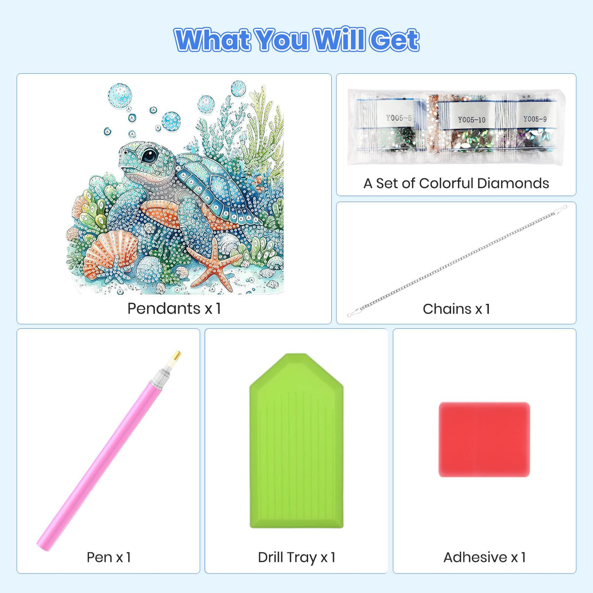 MOGTAA Turtle Diamond Art Hanging Pendant Kits, 5D Special Shape Diamond Art Kits for Adults, Crystal Rhinestones Animal Diamond Painting Gem Art for Home Wall Garden Window Decor MOGTAA