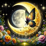 GDYEEH DIY 5D Fairy Diamond Art Kits, Round Full Drill Sparkling Moon Flowers Diamond Painting Picture, Dreamland Diamond Painting Art Kits Craft for Adults Beginners, Home Wall Decor 12x12 inch GDYEEH